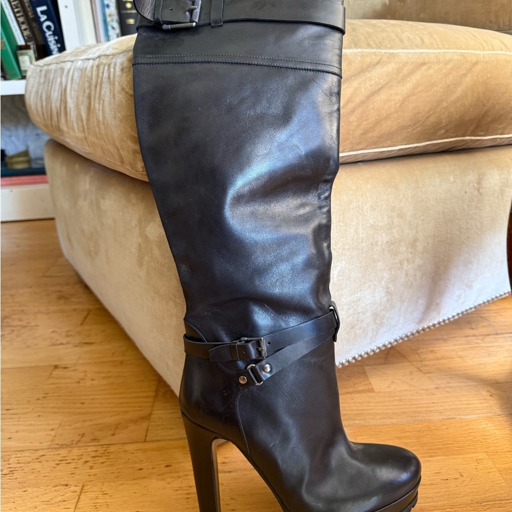 Belstaff Black Leather Heeled Boots